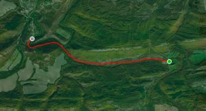 Satellite map of the route Vetrintsi Pushevo